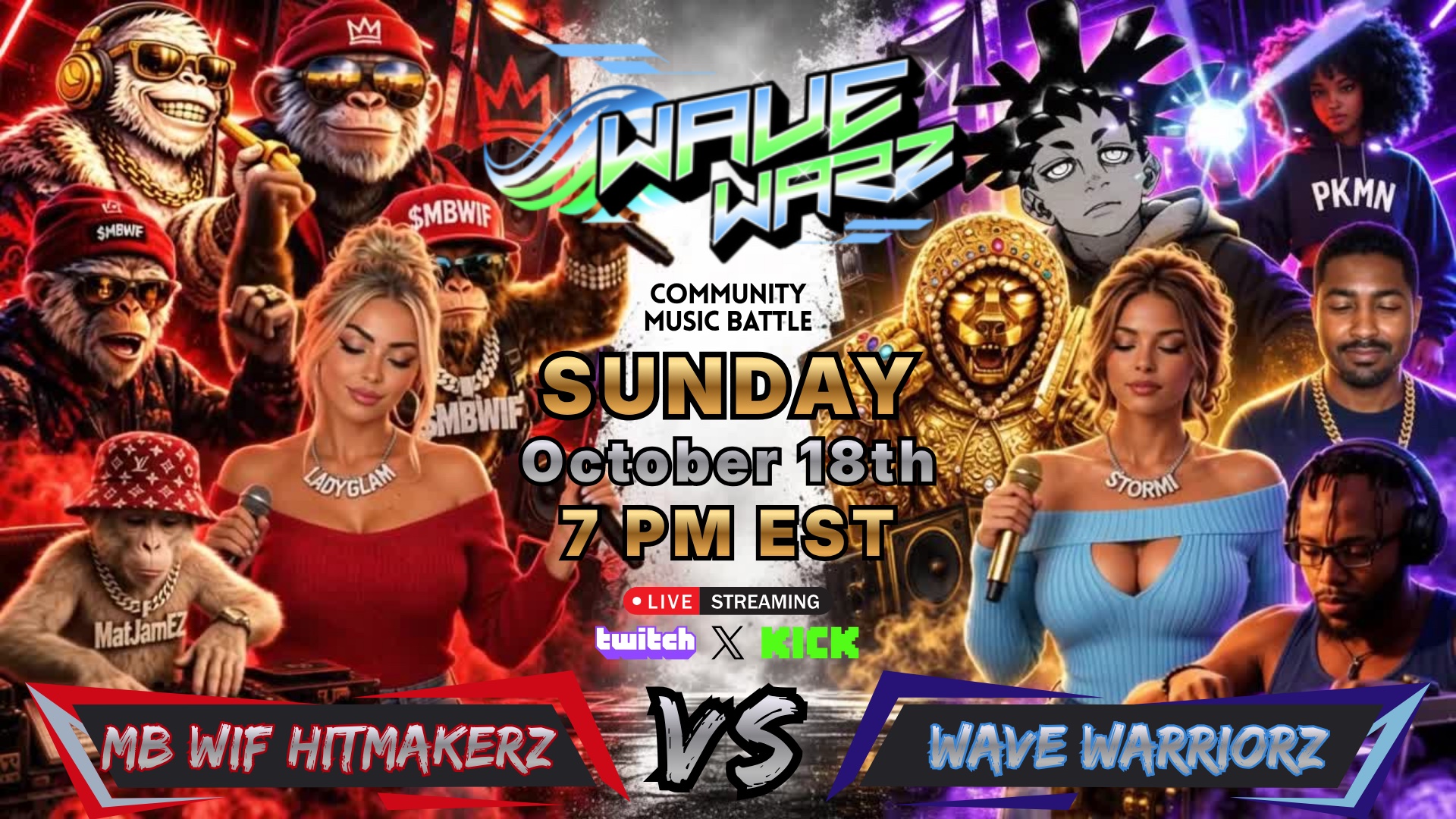 MB WIF Hitmakerz vs Wave Warriorz flyer